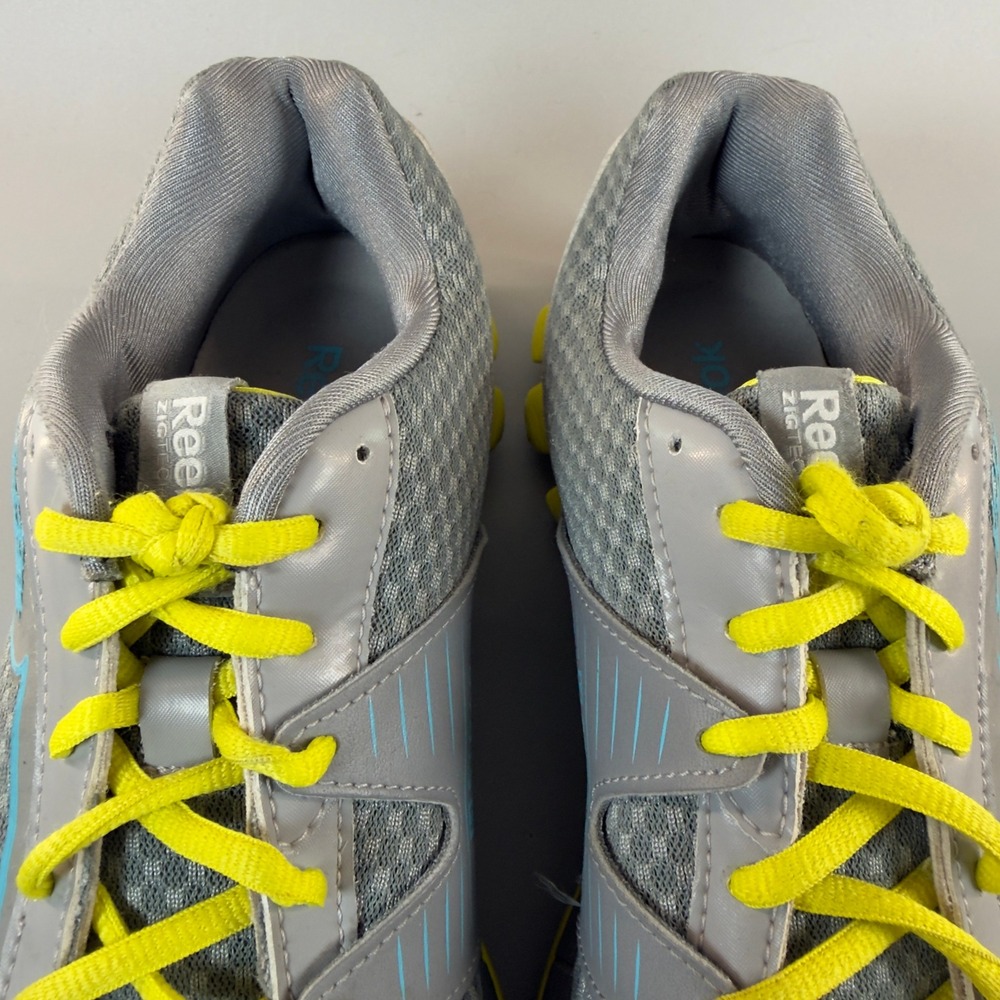 Reebok ZigTech H Strap Womens 9 Workout Shoes Gray Yellow Lace Low Train Sneaker - Picture 13 of 16